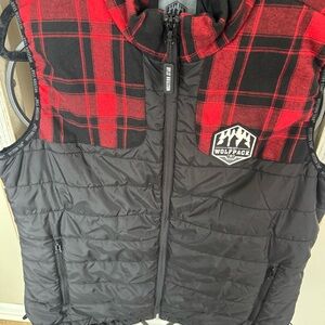 Western Star Wolf Pack‎ Project Red and Black Plaid Vest Size Women’s Large